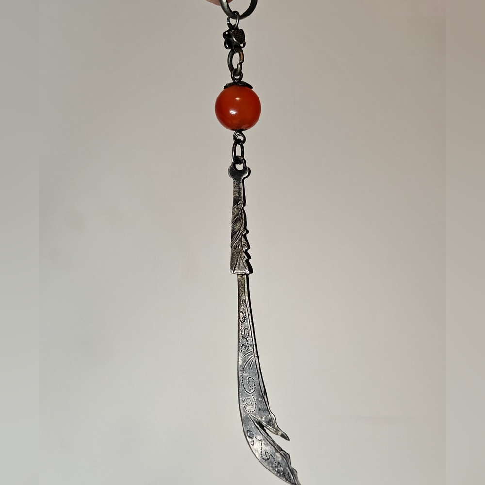 Antique Chinese Export Opium Tool Sword Pendant